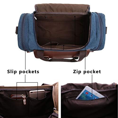 CrossLX™ Men&#39;s Canvas Travel Gym Duffle Weekend Bag w/ Leather Accent Duffle Travel Bag CrossLX™ 