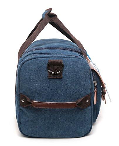 CrossLX™ Men's Canvas Travel Gym Duffle Weekend Bag w/ Leather Accent Duffle Travel Bag CrossLX™ 