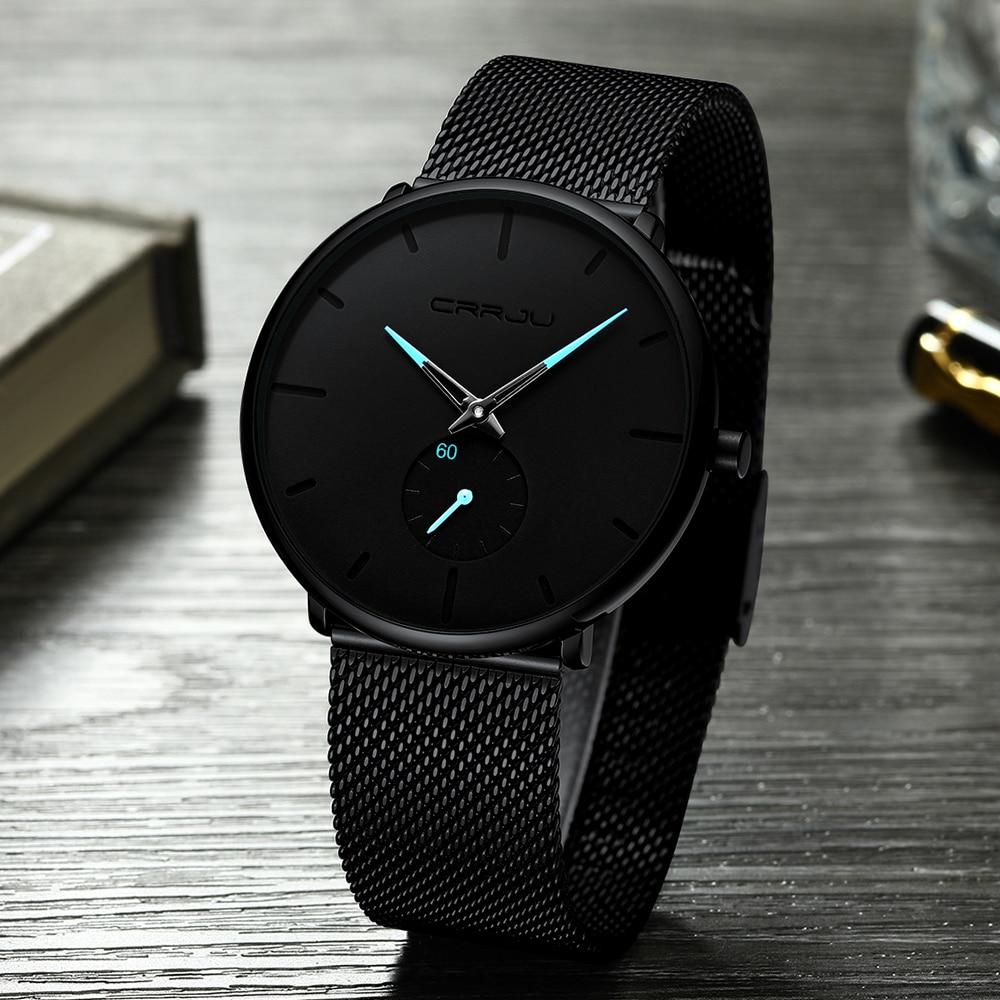 CRR™ Men&#39;s Minimalist Ultra Slim Black Watch Casual Watch CRR™ Fashion 