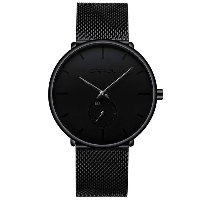 CRR™ Men&#39;s Minimalist Ultra Slim Black Watch Casual Watch CRR™ Fashion Black-Black 