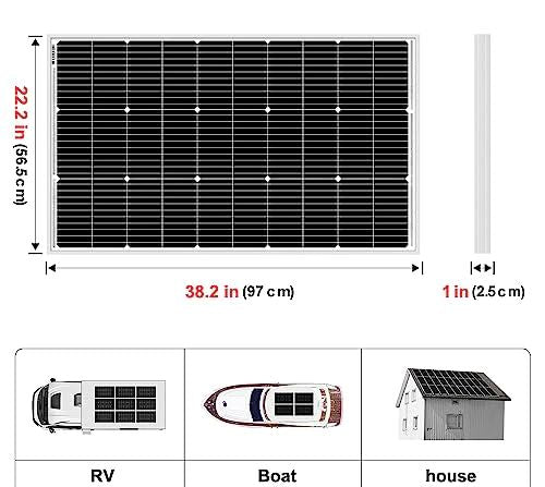 DKSolar™ 100W Solar Panel: German TÜV Monocrystalline, 18V, Higher-Efficiency Off-Grid DKSolar™ 