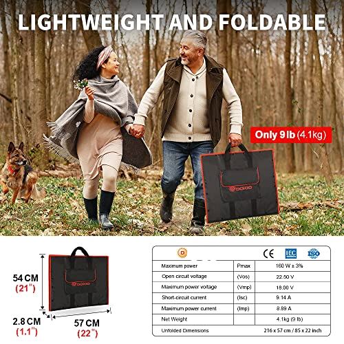 DKSolar™ 160W Folding Solar Panel Kit: Portable, 18V, 2 USB, Lightweight DKSolar™ 