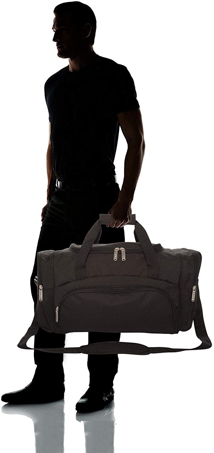 DLXSports™ 20&quot; Stylish Duffel Gym Travel Bag - Overnight Duffle - Black, Gray Duffle Travel Bag DLXSports™ 