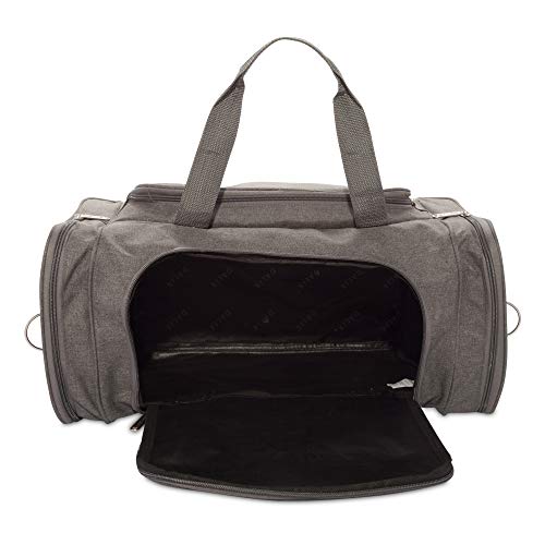 DLXSports™ 20" Stylish Duffel Gym Travel Bag - Overnight Duffle - Black, Gray Duffle Travel Bag DLXSports™ 