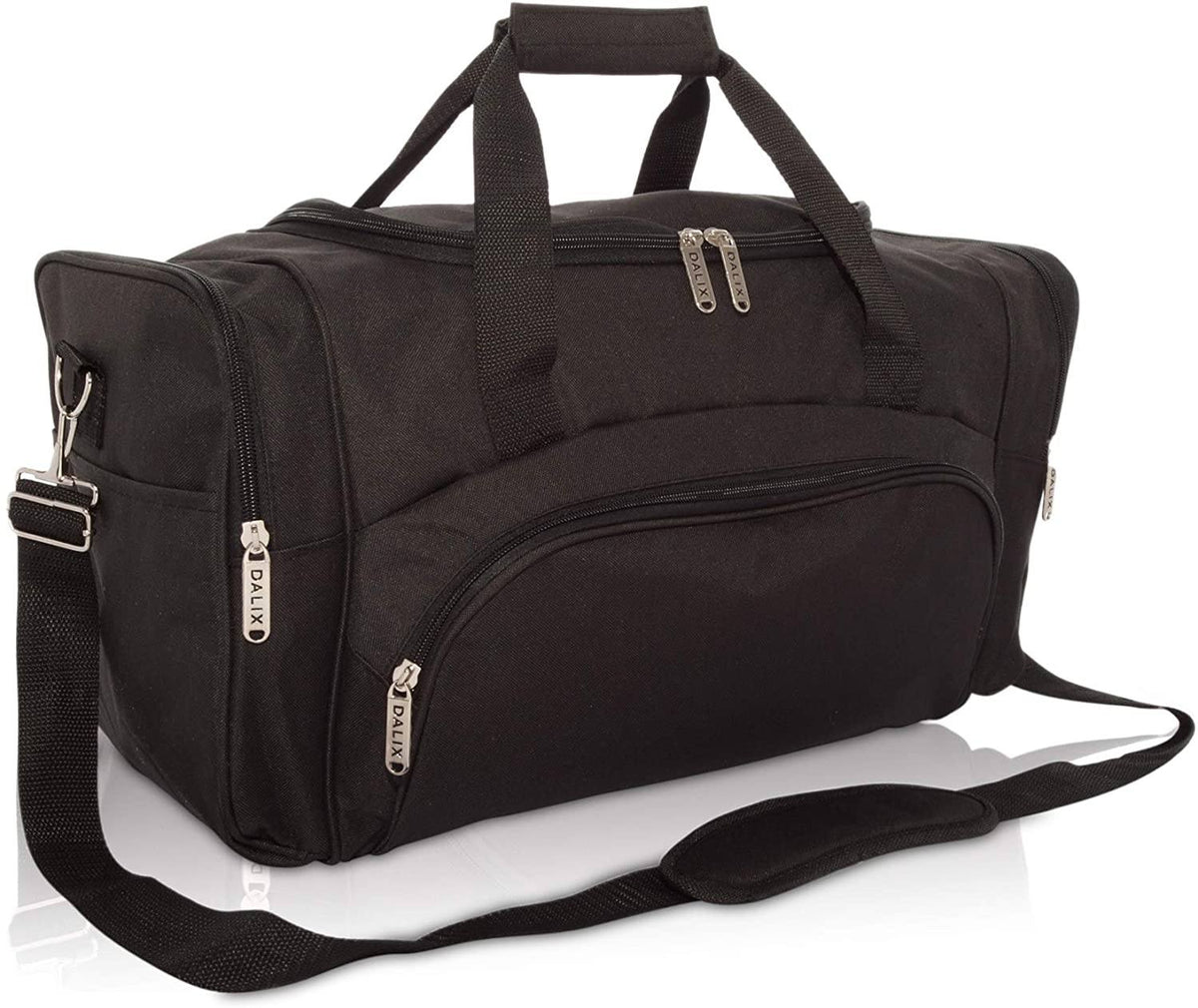 DLXSports™ 20&quot; Stylish Duffel Gym Travel Bag - Overnight Duffle - Black, Gray Duffle Travel Bag DLXSports™ Black 