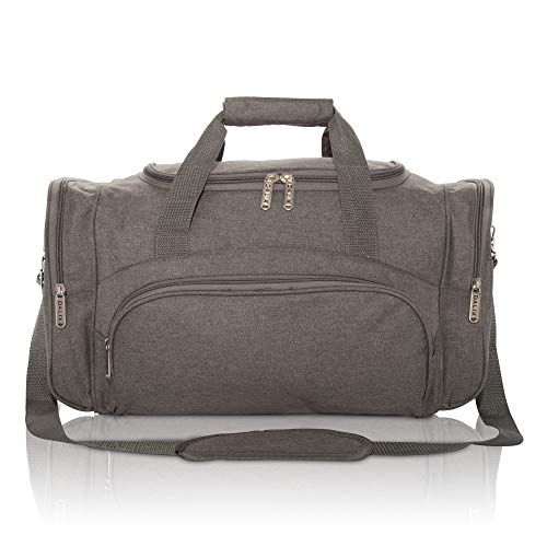 DLXSports™ 20&quot; Stylish Duffel Gym Travel Bag - Overnight Duffle - Black, Gray Duffle Travel Bag DLXSports™ 