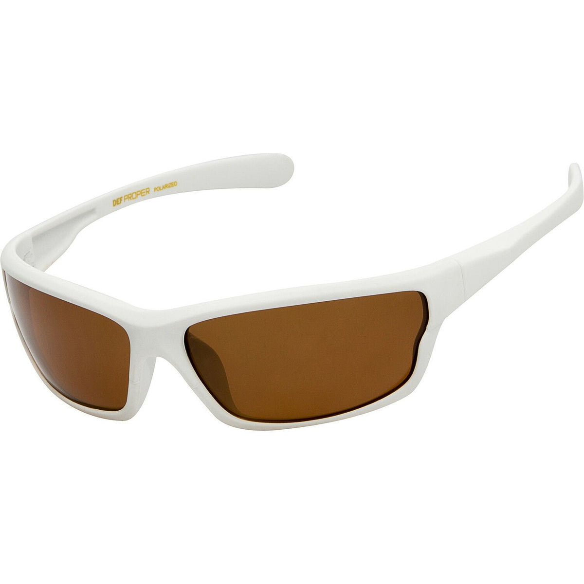 DPElite™ Men&#39;s Anti-Glare Polarized Sports Sunglasses sunglasses DPElite™ Fashions White Matte Rubberized | Amber 