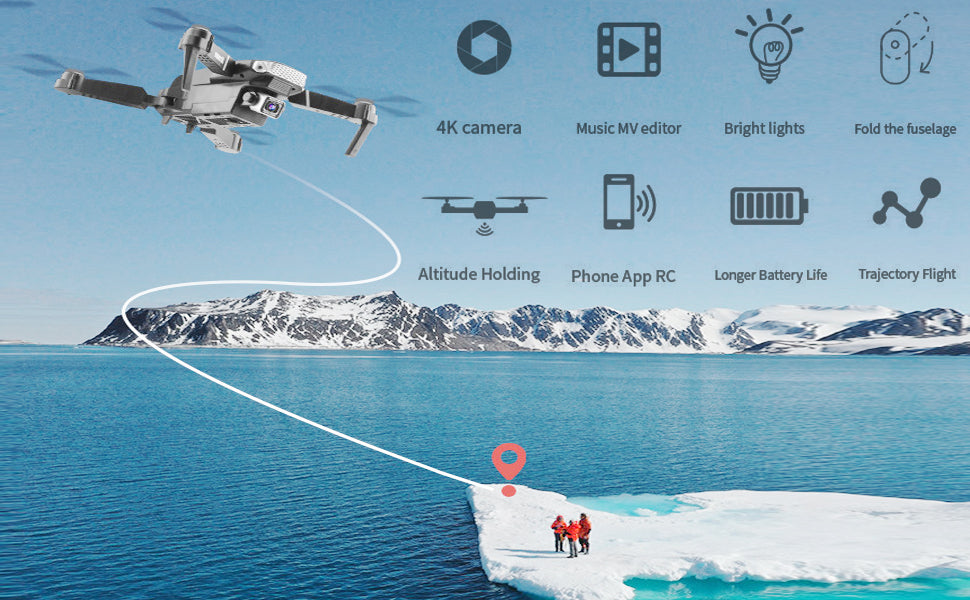 EQuad88X™ 4K Ultra-HD Dual Camera GPS Drone - Quadcopter, Wifi, Foldable RC Camera Drone EQuad88X™ 