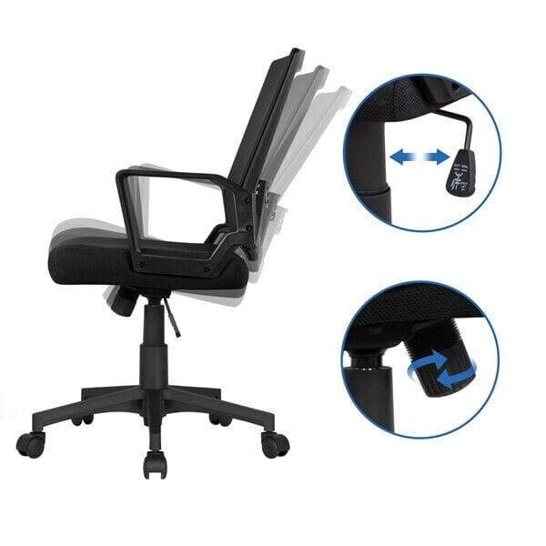 FlexVybe™ Ergonomic Mesh Office Chair: Mid-Back Task Computer Chair with Wheels office chair FlexVybe™ 