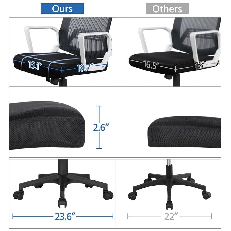 FlexVybe™ Ergonomic Mesh Office Chair: Mid-Back Task Computer Chair with Wheels office chair FlexVybe™ 
