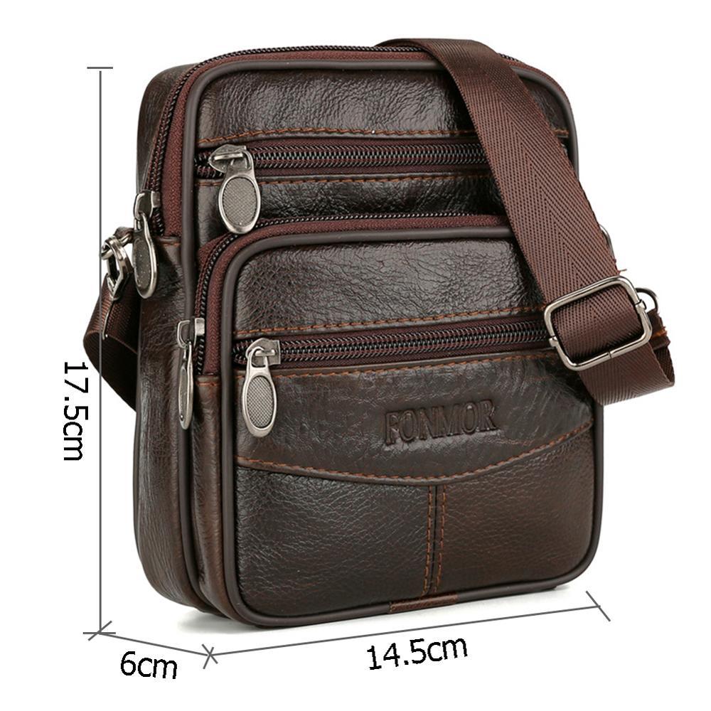 F&M™ Men's Leather Crossbody Messenger Satchel Small Shoulder Bag crossbody bag F&M™ Fashion 