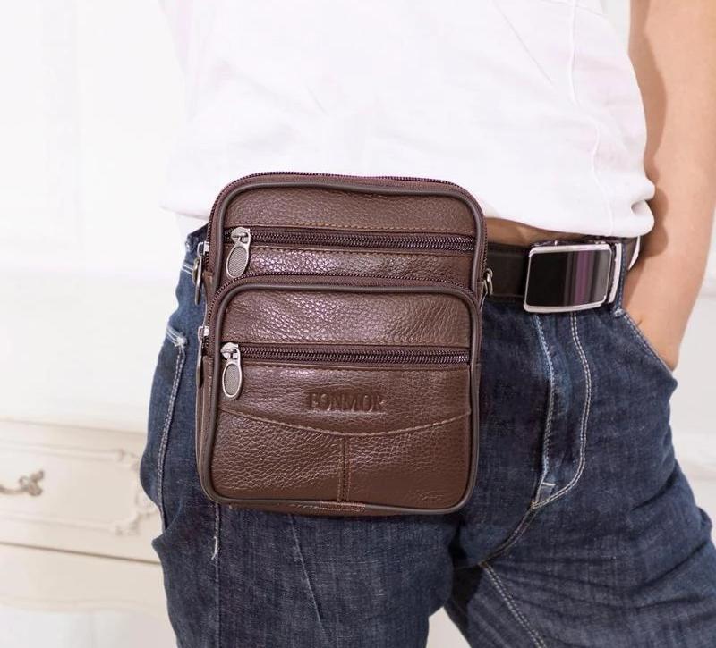 F&M™ Men's Leather Crossbody Messenger Satchel Small Shoulder Bag crossbody bag F&M™ Fashion 