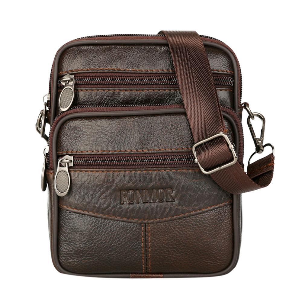 F&M™ Men's Leather Crossbody Messenger Satchel Small Shoulder Bag crossbody bag F&M™ Fashion 