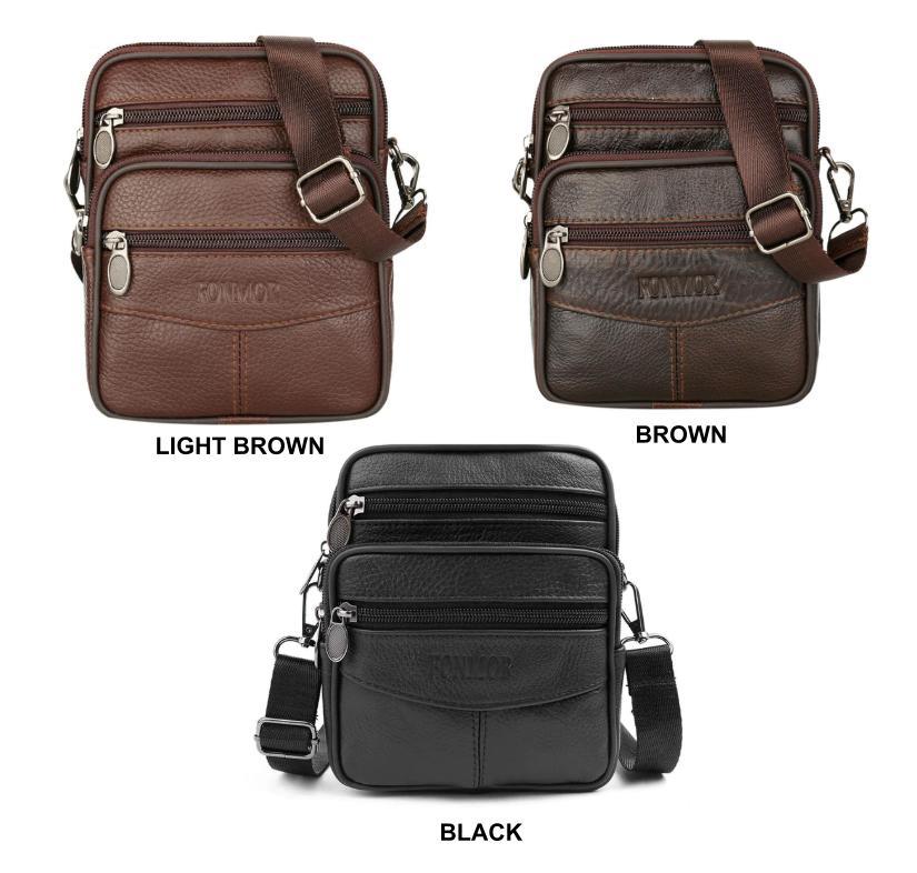 F&M™ Men's Leather Crossbody Messenger Satchel Small Shoulder Bag crossbody bag F&M™ Fashion 