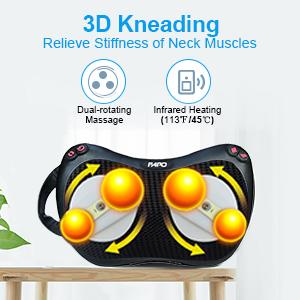 FPXPRO™ Shiatsu Back &amp; Neck Massage Pillow w/ Heat - Reverse Motion Deep Tissue Kneading neck massager FPXPRO™ 