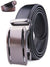 FVLUX™ Faux Leather Ratchet Belt | Men's 1.4" Wide Automatic Slide Buckle | Silver Steel mens belts FVLUX™ Black 32/34 