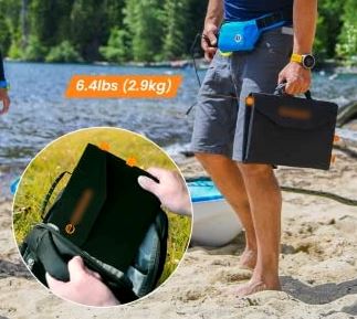 FXSolar™ 60W Folding Solar Panel Kit: Portable, 20V, 10-in-1 Connectors, Waterproof FXSolar™ 