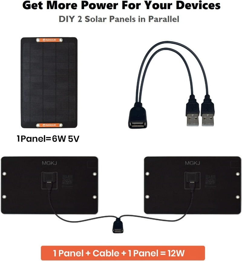 FXSolar™ Mini Solar Panel: 6W/5V, Outdoor USB Battery Charger, Camera/Phone Solar Panels Amazon 
