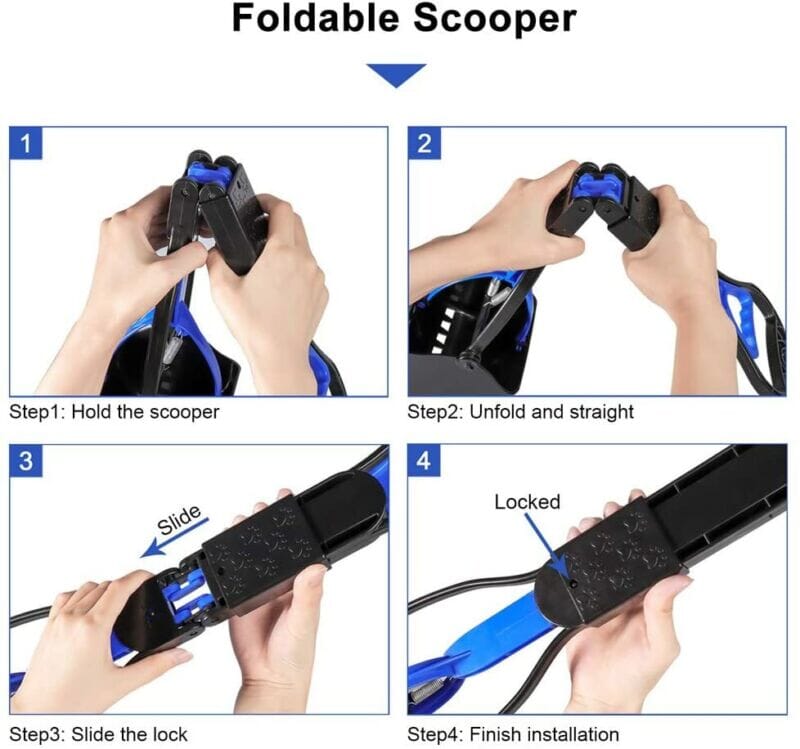 GBitX™ Foldable Dog Pooper Scooper w/ Handle: Non-Breakable Pet Long Waste Picker pooper scooper GBitX™ 