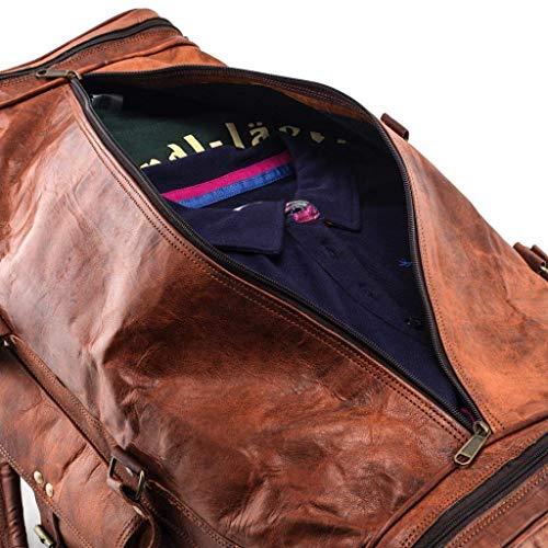 GBLeatherZ™ Men's 100% Leather 25in Vintage Overnight Duffle Weekend Travel Bag Duffle Travel Bag GBLeatherZ™ 