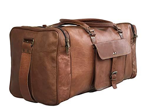 GBLeatherZ™ Men's 100% Leather 25in Vintage Overnight Duffle Weekend Travel Bag Duffle Travel Bag GBLeatherZ™ 