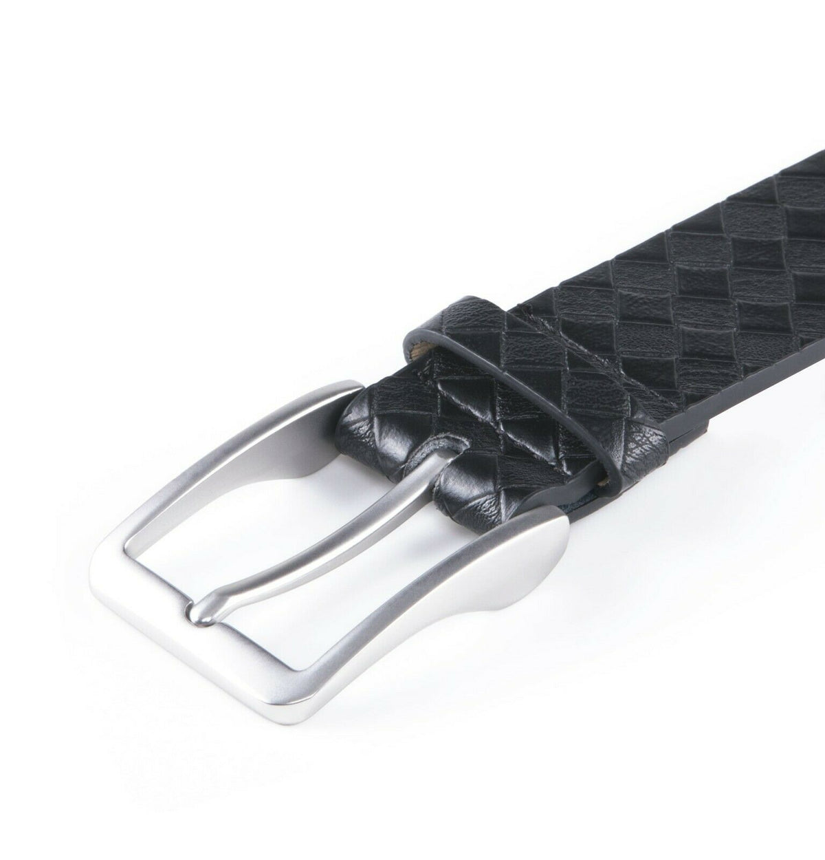 MRoyale™ Genuine Leather Belt | Men&#39;s Dress Belt, Diamond Grid, Metal Buckle | Black, Brown, Tan mens belts MRoyale™ 