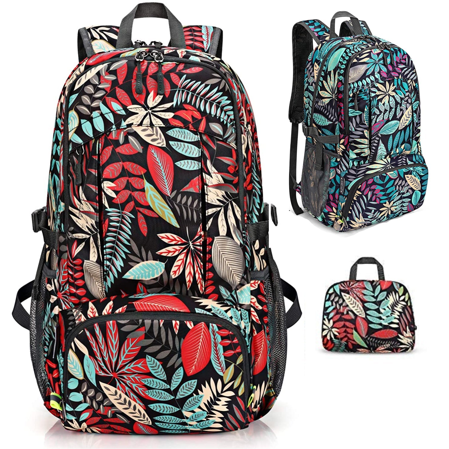 GFX4™ Packable Lightweight 40L Outdoor Hiking Backpack | Water Resistant Foldable hiking backpack GFX4™ Autumn Red Leaf 