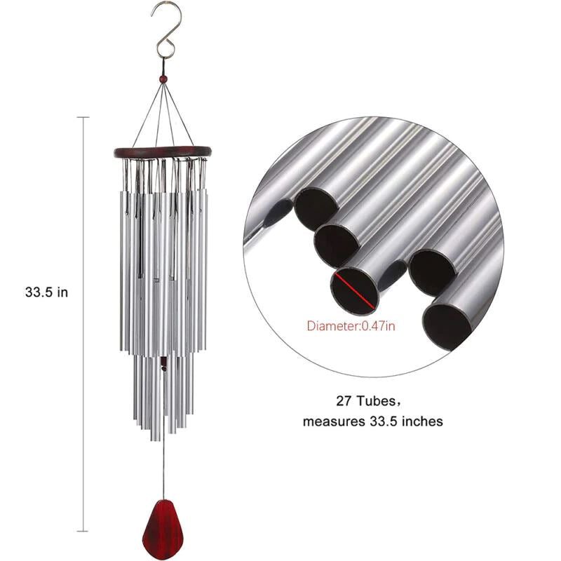 GoodVybe™ 33" Garden Wind Chimes: Chapel Bells Tone, 27 Tubes Decor wind chime GoodVybe™ 