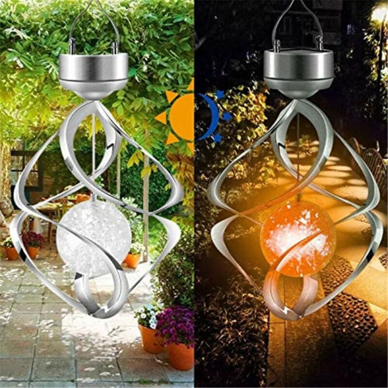 GoodVybe™ Solar Color-Changing Spiral Spinner Lamp: LED Garden Wind Chime wind chime GoodVybe™ 