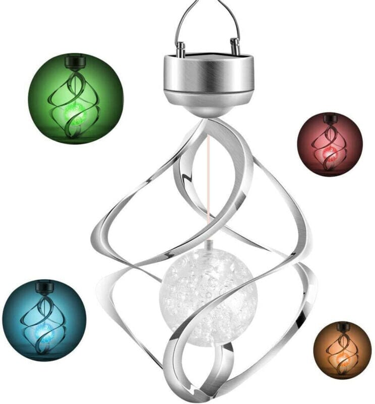 GoodVybe™ Solar Color-Changing Spiral Spinner Lamp: LED Garden Wind Chime wind chime GoodVybe™ 