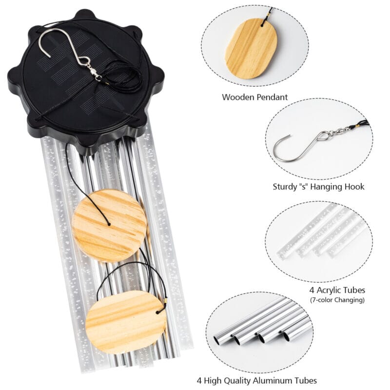 GoodVybe™ Solar Color-Changing Wind Chimes: LED, Pleasant Tone, Garden Decor wind chime GoodVybe™ 