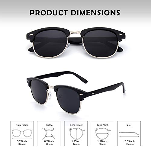 GQXELITE™ Browline Half Rim Polarized Sunglasses | Unisex UV400 Semi Rimless Classic Sunglasses GQXELITE™ 