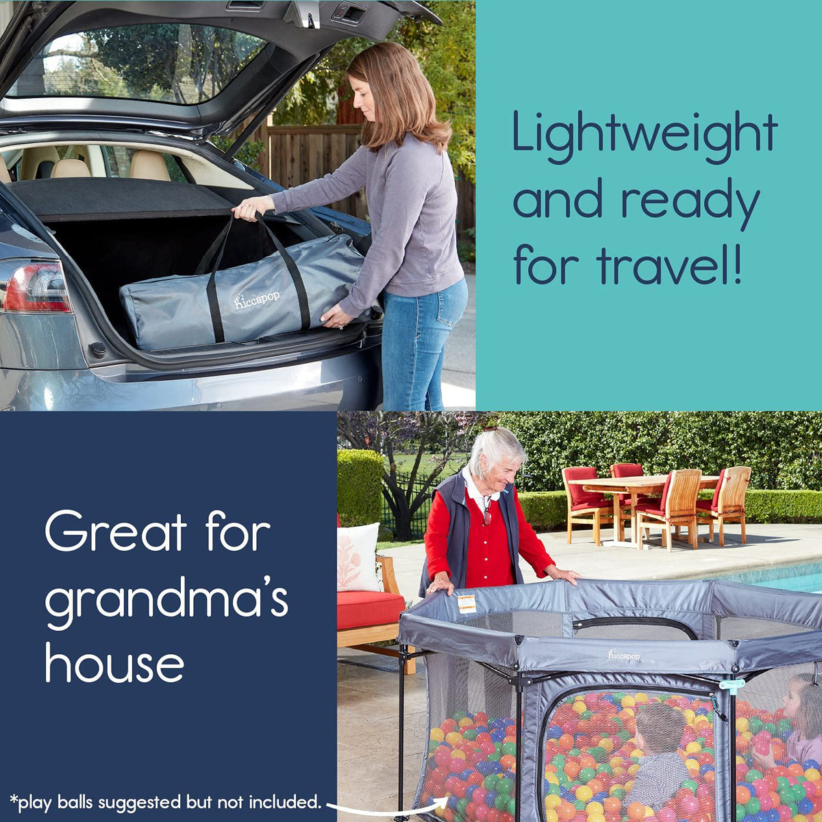 HPOPBaby™ Portable Play Yard Cushion Floor w/ Dome: Popup Indoor/Outdoor Playpen HPOPBaby™ 