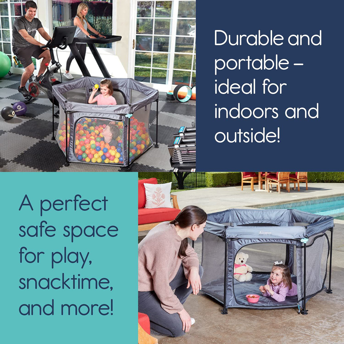 HPOPBaby™ Portable Play Yard Cushion Floor w/ Dome: Popup Indoor/Outdoor Playpen HPOPBaby™ 