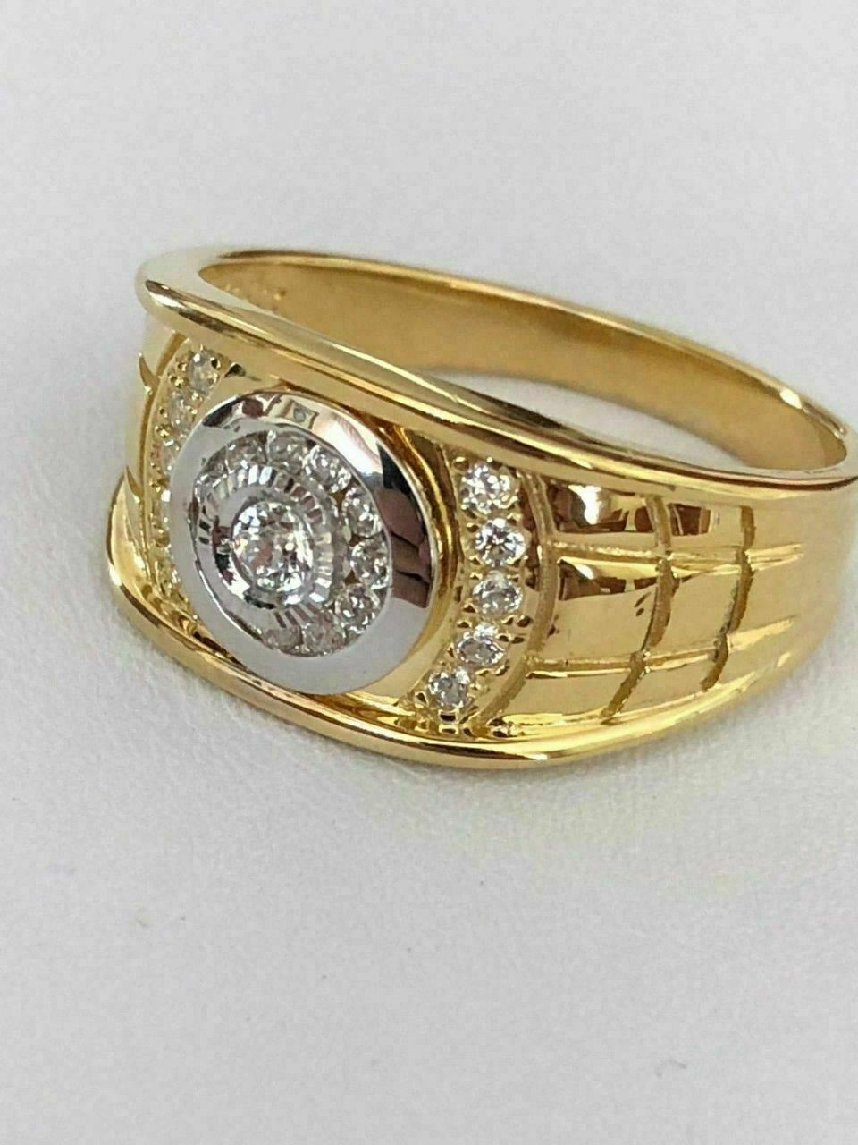 iSilver™ Men's 14k Gold & .925 Sterling Silver ICY Diamond Ring (Size 7-13) men's ring iSilver™ Fashion 