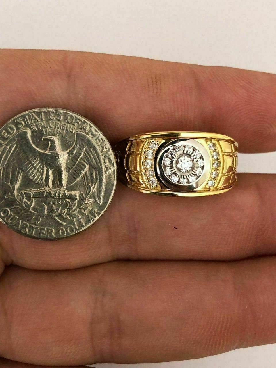 iSilver™ Men's 14k Gold & .925 Sterling Silver ICY Diamond Ring (Size 7-13) men's ring iSilver™ Fashion 