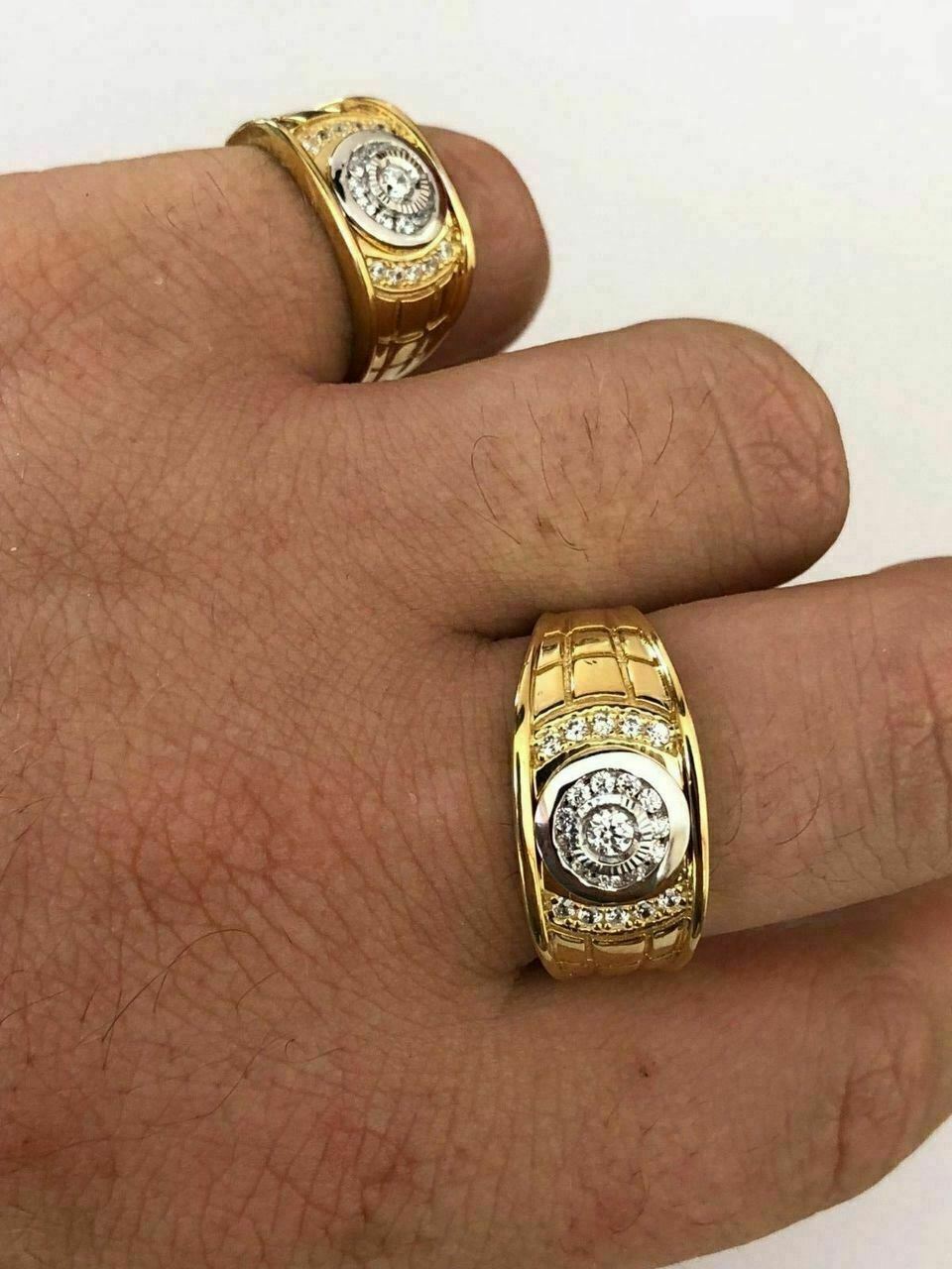 18K White Gold Round Cut 0.5 Carat 5mm Moissanite Mens Ring from Black  Diamonds New York