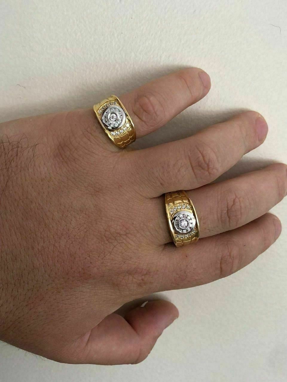 Officier Staat Misschien iSilver™ Men's 14k Gold & .925 Sterling Silver ICY Diamond Ring (Size -  EliteDealsOutlet