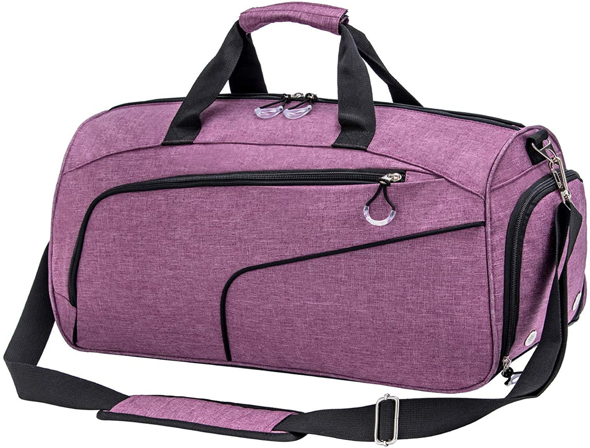 KSportsX™ 20&quot; Oxford Duffel Gym/Travel Bag - Shoe Compartment, Wet Pocket - Overnight Bag Duffle Travel Bag KSportsX™ Purple 
