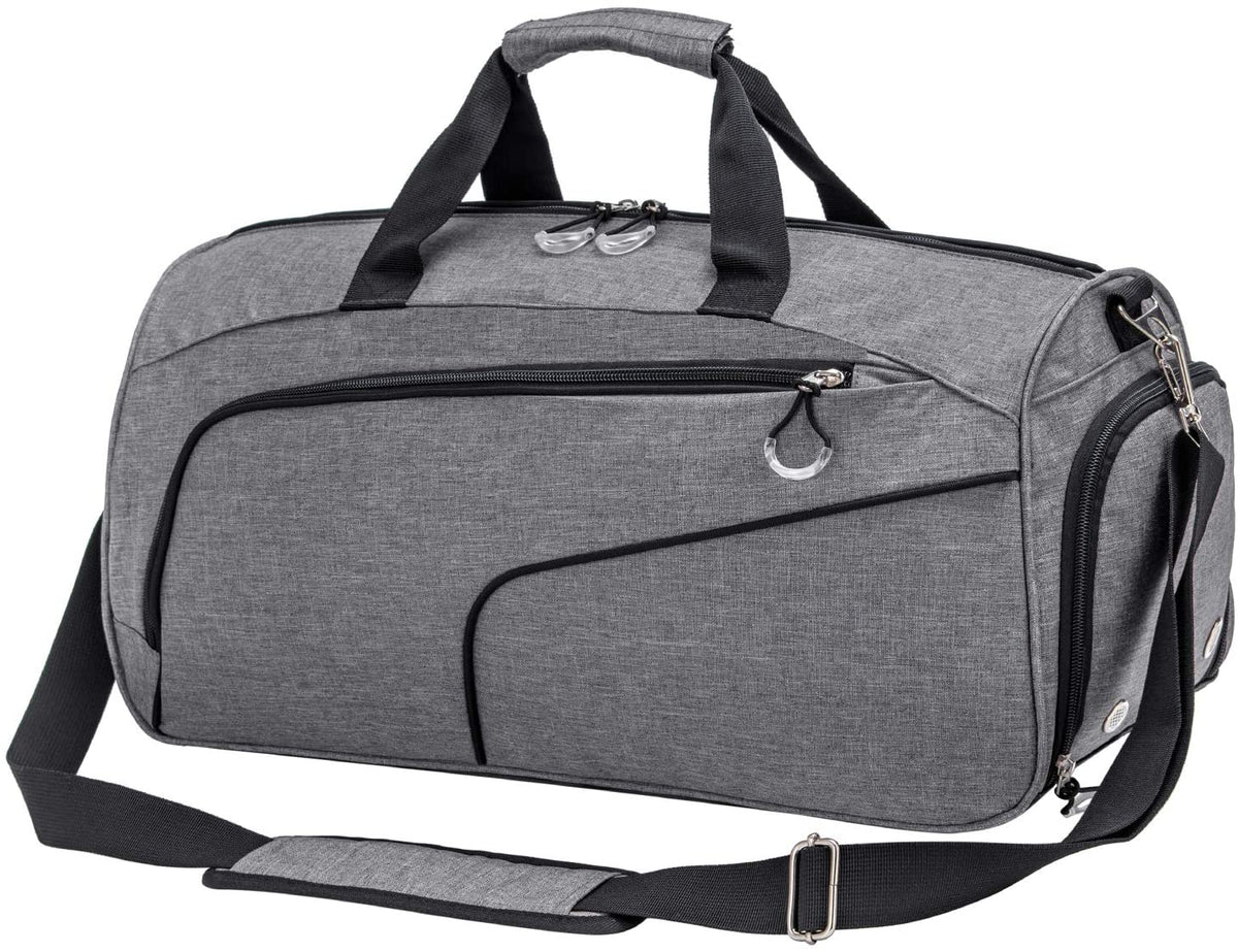 KSportsX™ 20&quot; Oxford Duffel Gym/Travel Bag - Shoe Compartment, Wet Pocket - Overnight Bag Duffle Travel Bag KSportsX™ Gray 