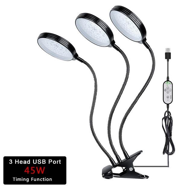 LED Grow Light LED Grow Lights LED Grow Light 45W Three Heads 
