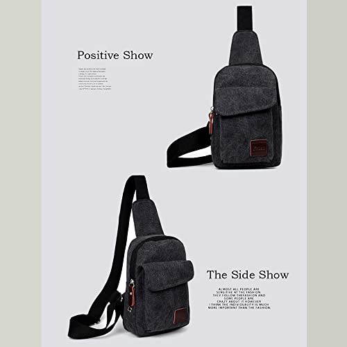 LHXPro™ Men&#39;s Canvas Crossbody Sling Chest Bag - Faux Leather, Waterproof Shoulder Bag LHXPro™ 