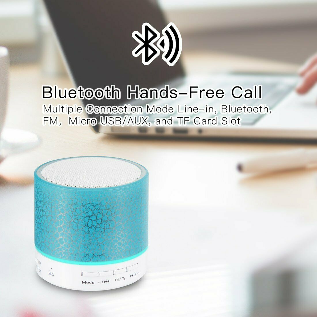 SMAXLUMINOUS™ Light Up Mini Portable Bluetooth Speaker LOUD Stereo Bass USB/UTF/AUX + Mic bluetooth speakers SMAXLUMINOUS™ 