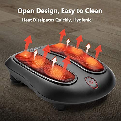 Nekteck Foot Massager with Heat, Shiatsu Heated Electric, Kneading Foot  Massager Machine for Planter Fasciitis, Built in Infrared Heat Function and  Power Cord 