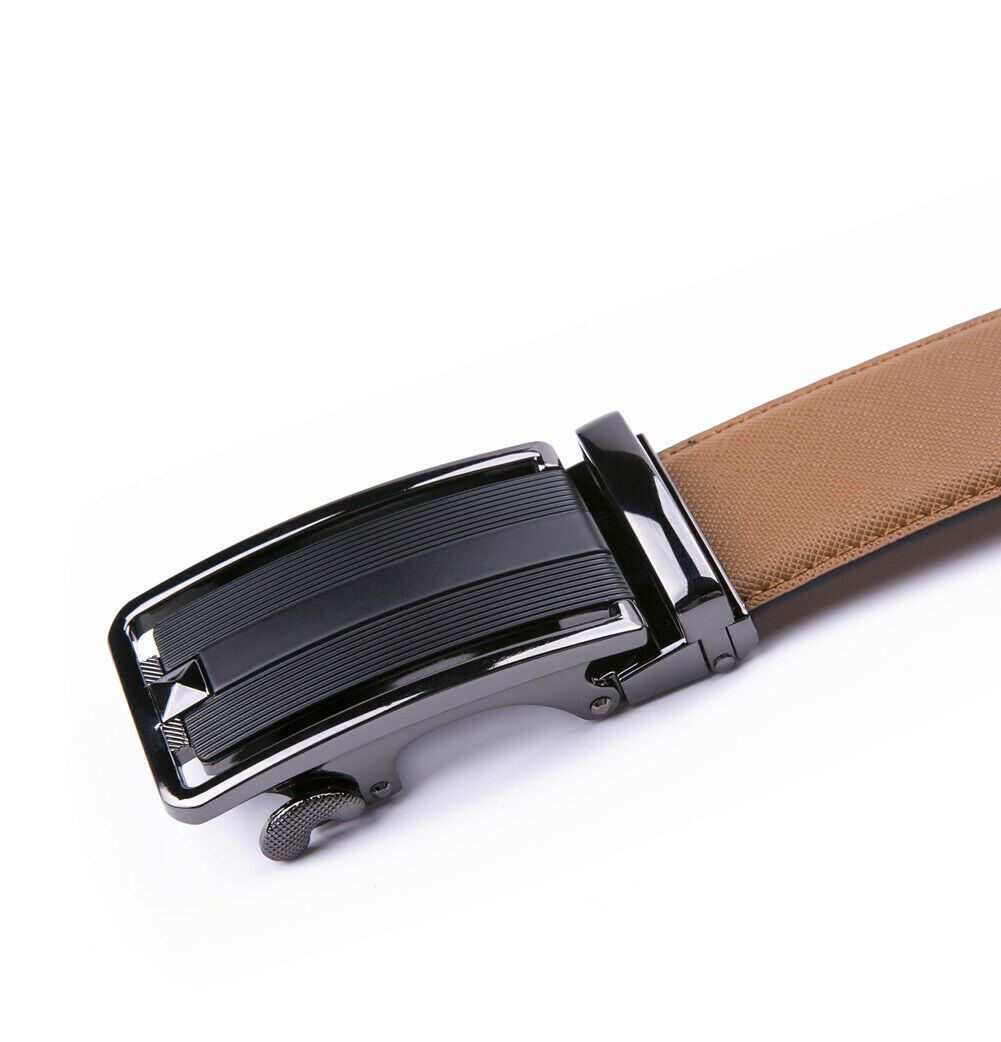 FVLUX™ Faux Leather Ratchet Belt | Men's 1.4" Wide Automatic Slide Buckle | Stainless Steel mens belts FVLUX™ 