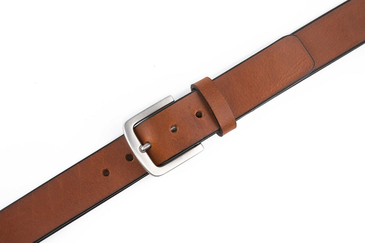 FVLUX™ Full Grain Genuine Leather Belt | Premium, Casual, Metal Buckle, Brown/Black/Tan mens belts FVLUX™ 