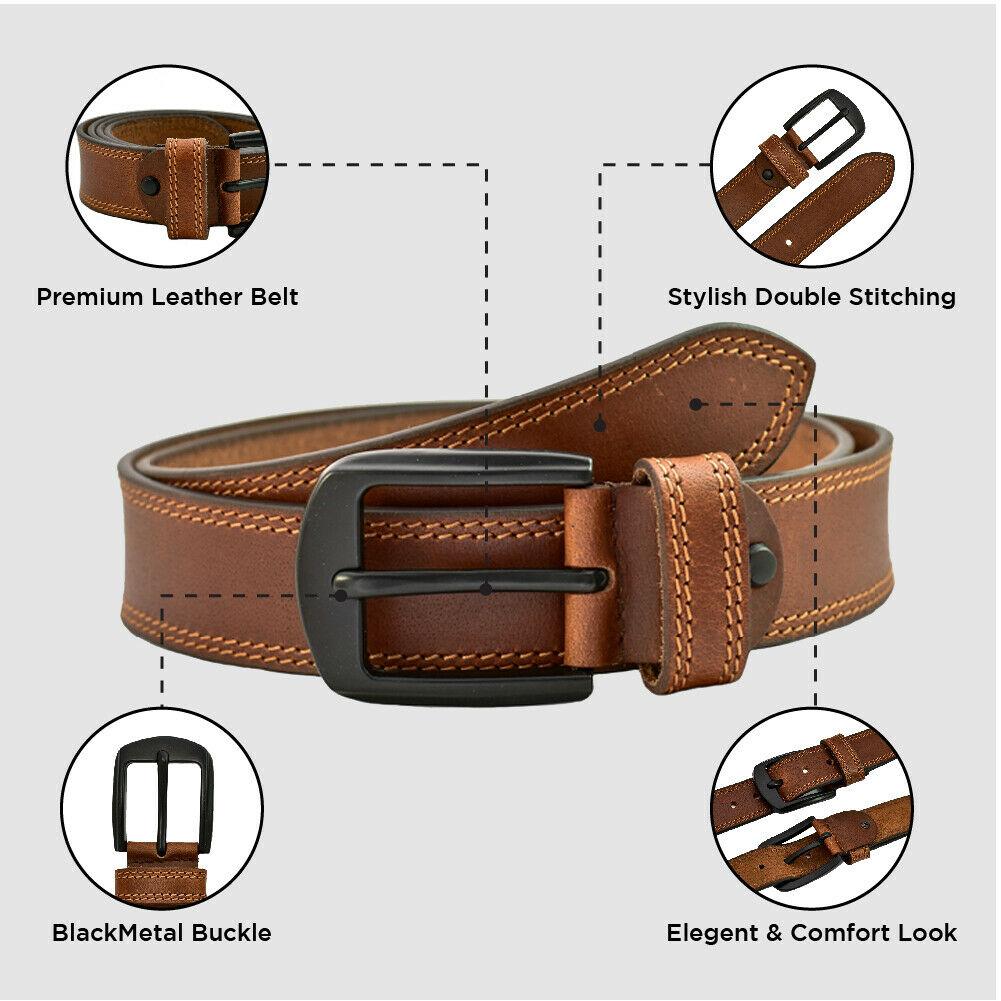MRoyale™ Handmade FULL GRAIN Premium Leather Belt | Jeans, Metal Buckle, Brown/Black/Tan mens belts MRoyale™ 