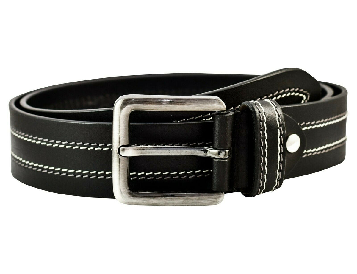 MRoyale™ Handmade FULL GRAIN Premium Leather Belt | Casual Jean, Metal Buckle, Brown/Black mens belts MRoyale™ 