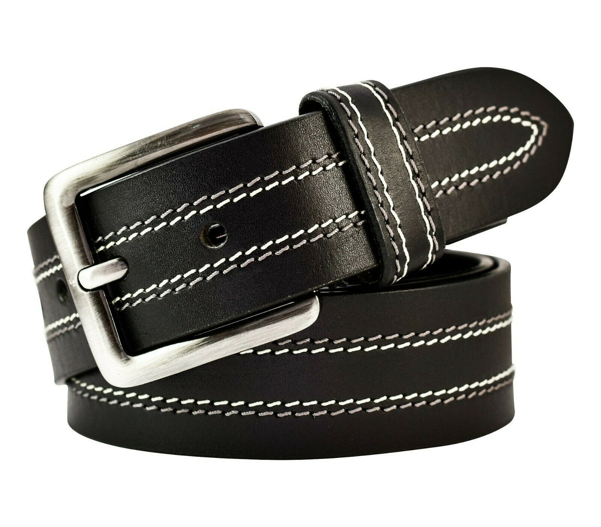 MRoyale™ Handmade FULL GRAIN Premium Leather Belt | Casual Jean, Metal Buckle, Brown/Black mens belts MRoyale™ 