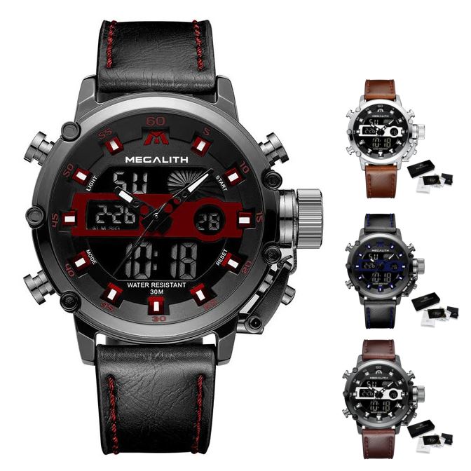 MGLX™ Men's Business Sport Military Quartz Luminous Wrist Watch business watch MGLX™ Fashion Leather Red 